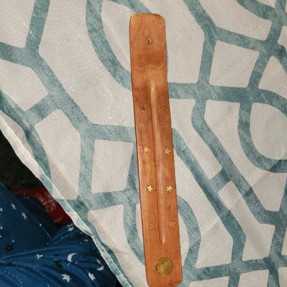 Wooden Incense Holder with Star Design